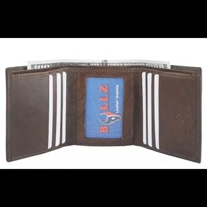 RFID signal blocking trifold men’s wallet brown